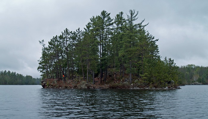 Island campsite at Cedar Lake's Northwest end