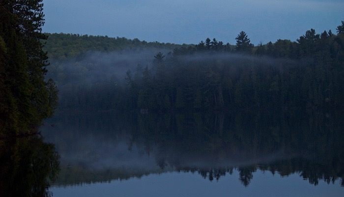 Evening mist on Gouinlock Lake