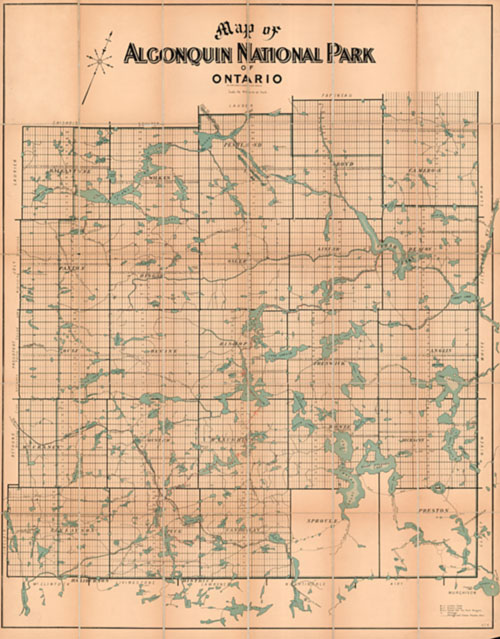 1900 Copp Clark Co. Algonquin Park Map