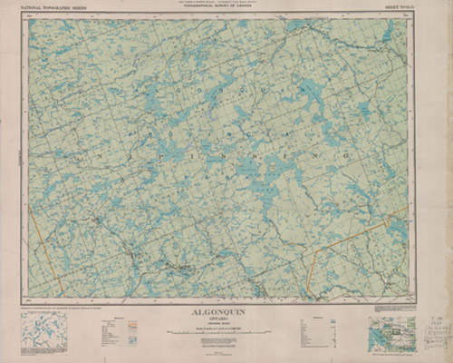 1934 National topographic series algonqion park map