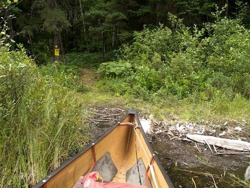 The take-out for the trail to Alsever Lake